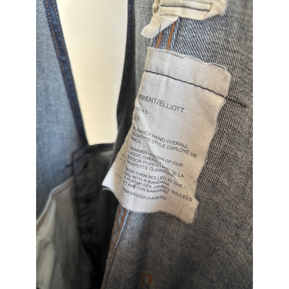 Current/Elliott The Ranch Hand Overall Dark Wash Denim Tapered Leg Size 1 - Picture 4 of 5